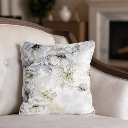 Zamatová obliečka na vankúš LUIZA s lesklým akcentom